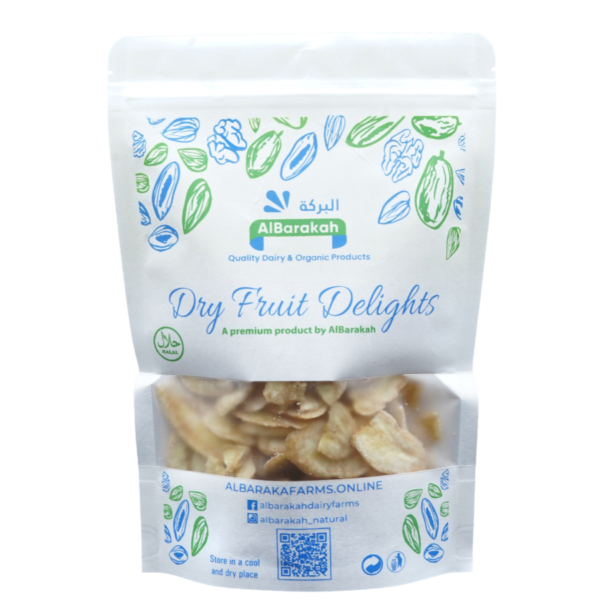 Crunchy dried salty banana chips in a 250 gm pack, healthy snack