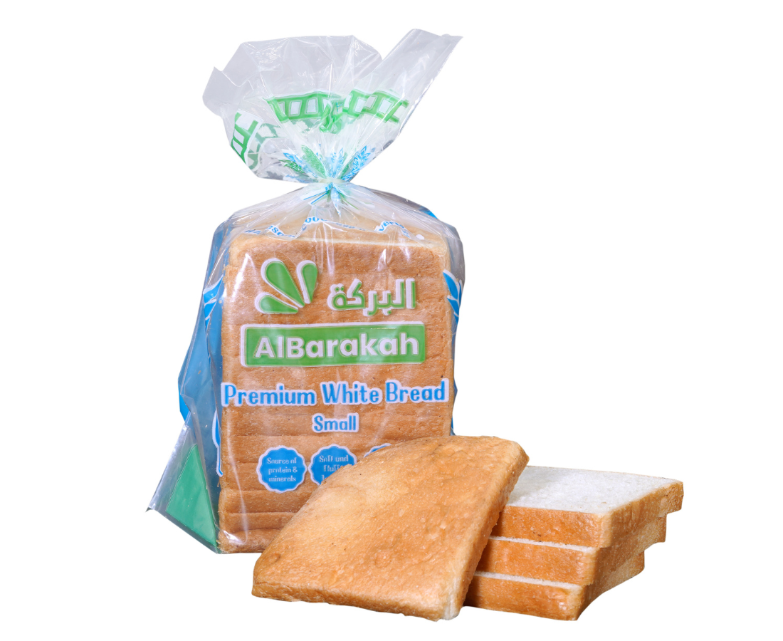 Fresh white bread small loaf soft and fluffy bakery product
