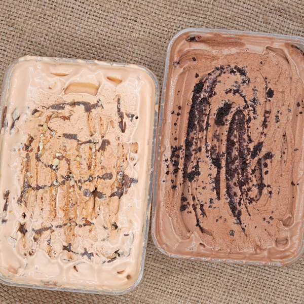 Chocolate chip ice cream 1 liter creamy frozen dessert with chocolate pieces