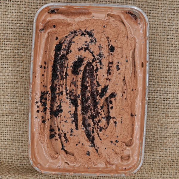 Chocolate chip ice cream 1 liter creamy frozen dessert with chocolate pieces
