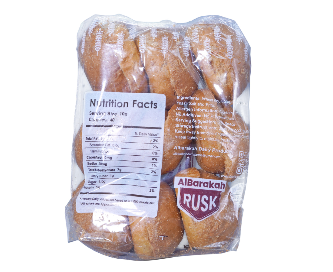 Stack of golden, crispy round rusks on a plate